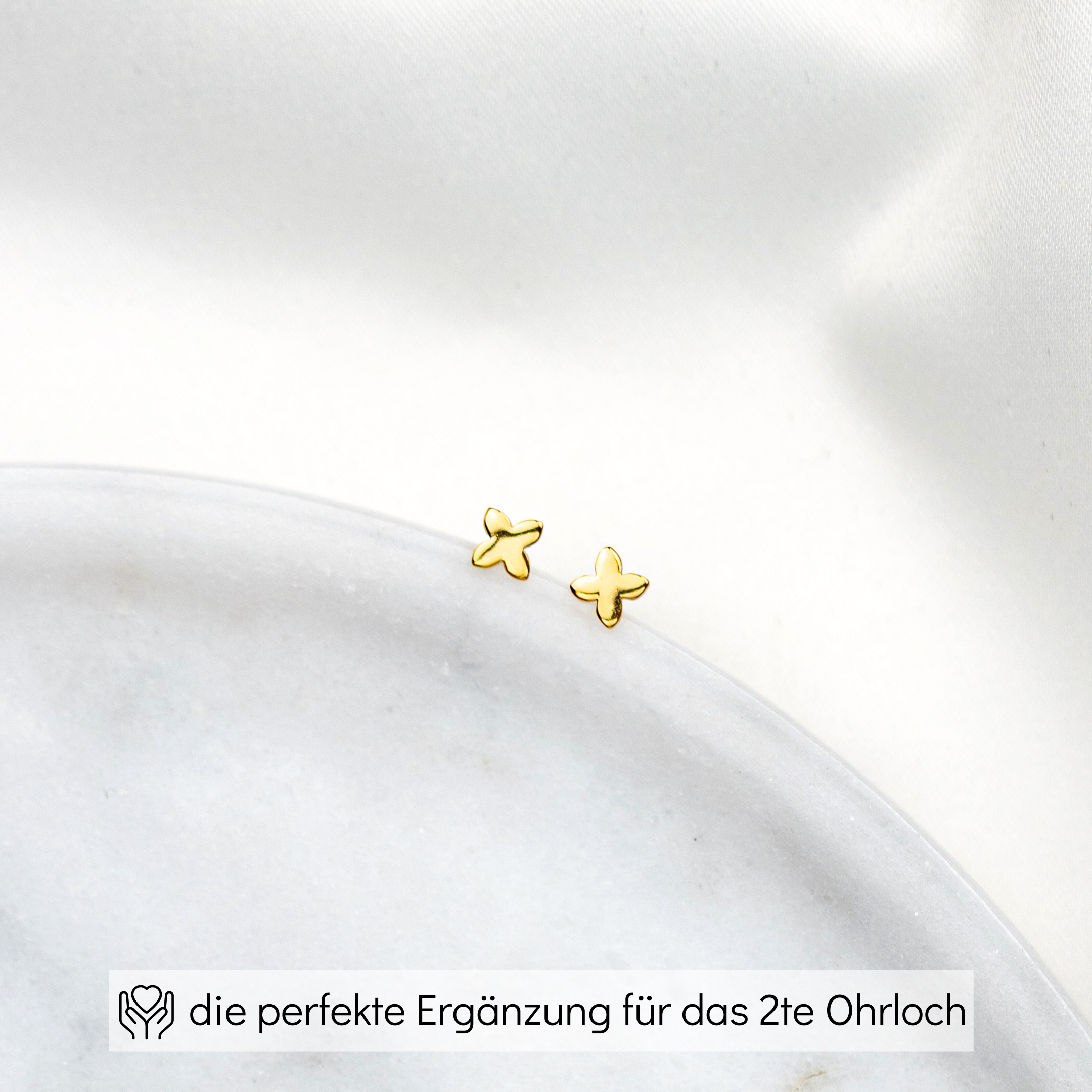 Perlenbräute Paola Stern Ohrstecker Gold Brautschmuck 5mm