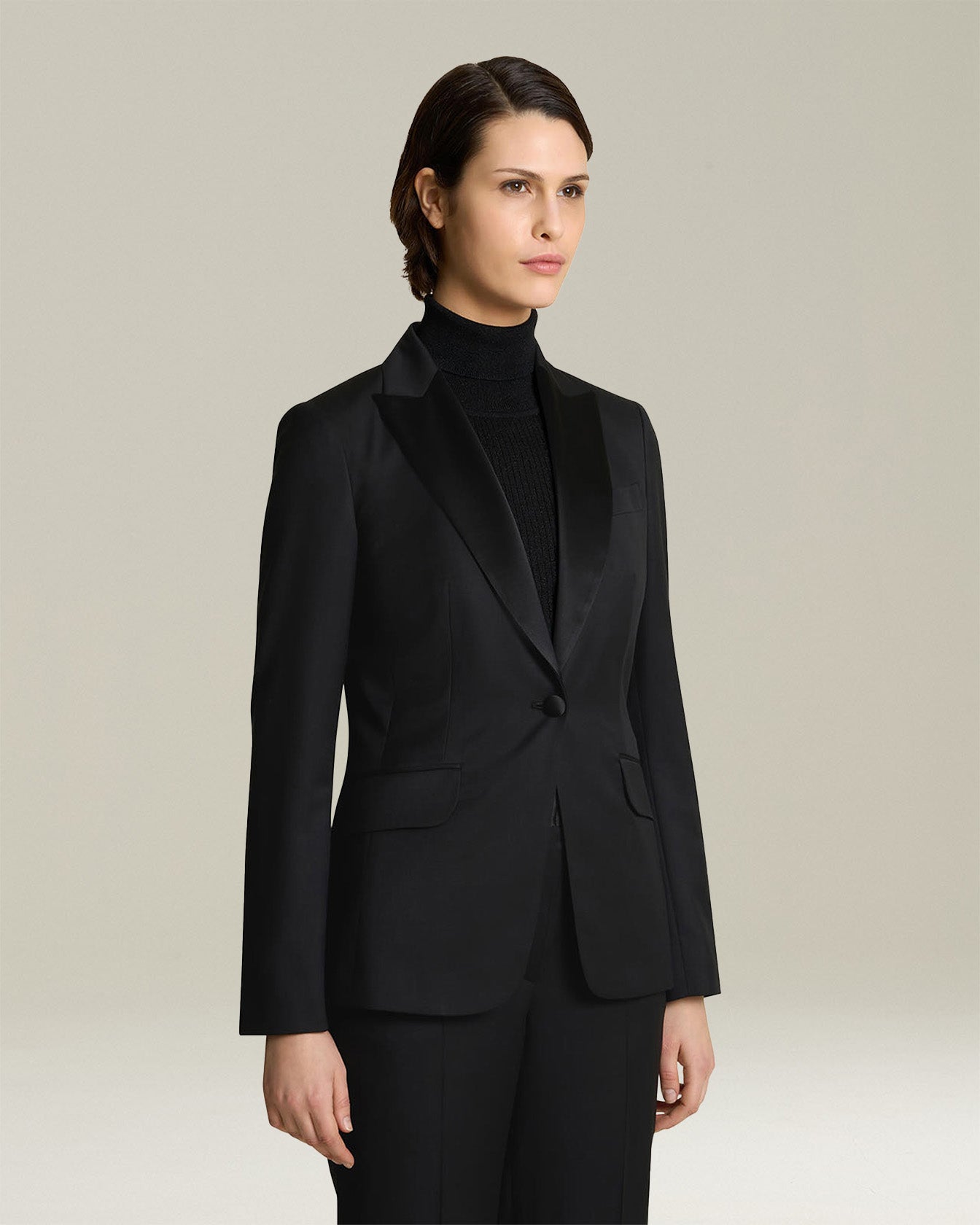 Kiton Suits Smoking-Jacke Wolle Schwarz Gr. 46