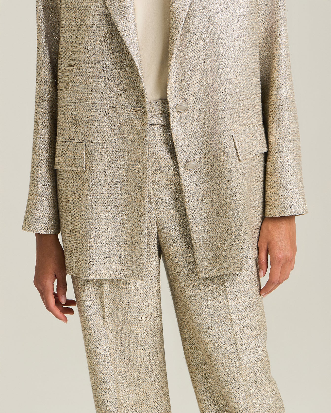 Kiton Jackets Oversized Lamé Viskose Blazer Gr 40 Festkleidung
