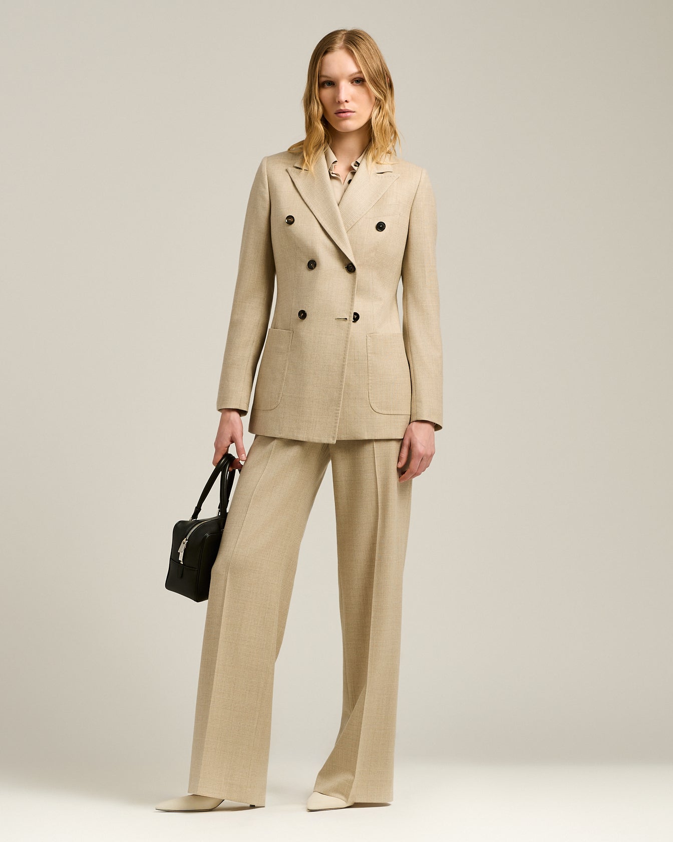 Kiton Jackets Blazer Schurwolle Beige Doppelreihig