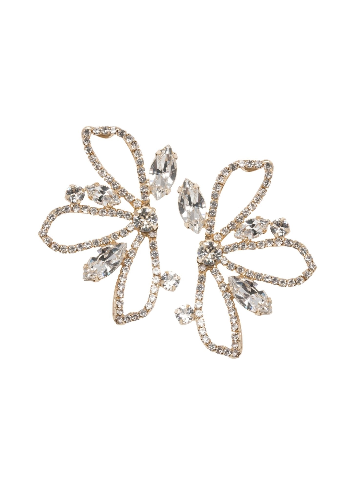 Elizabeth Bower Mari Crystal Statement Ohrstecker Rhodium Flügel