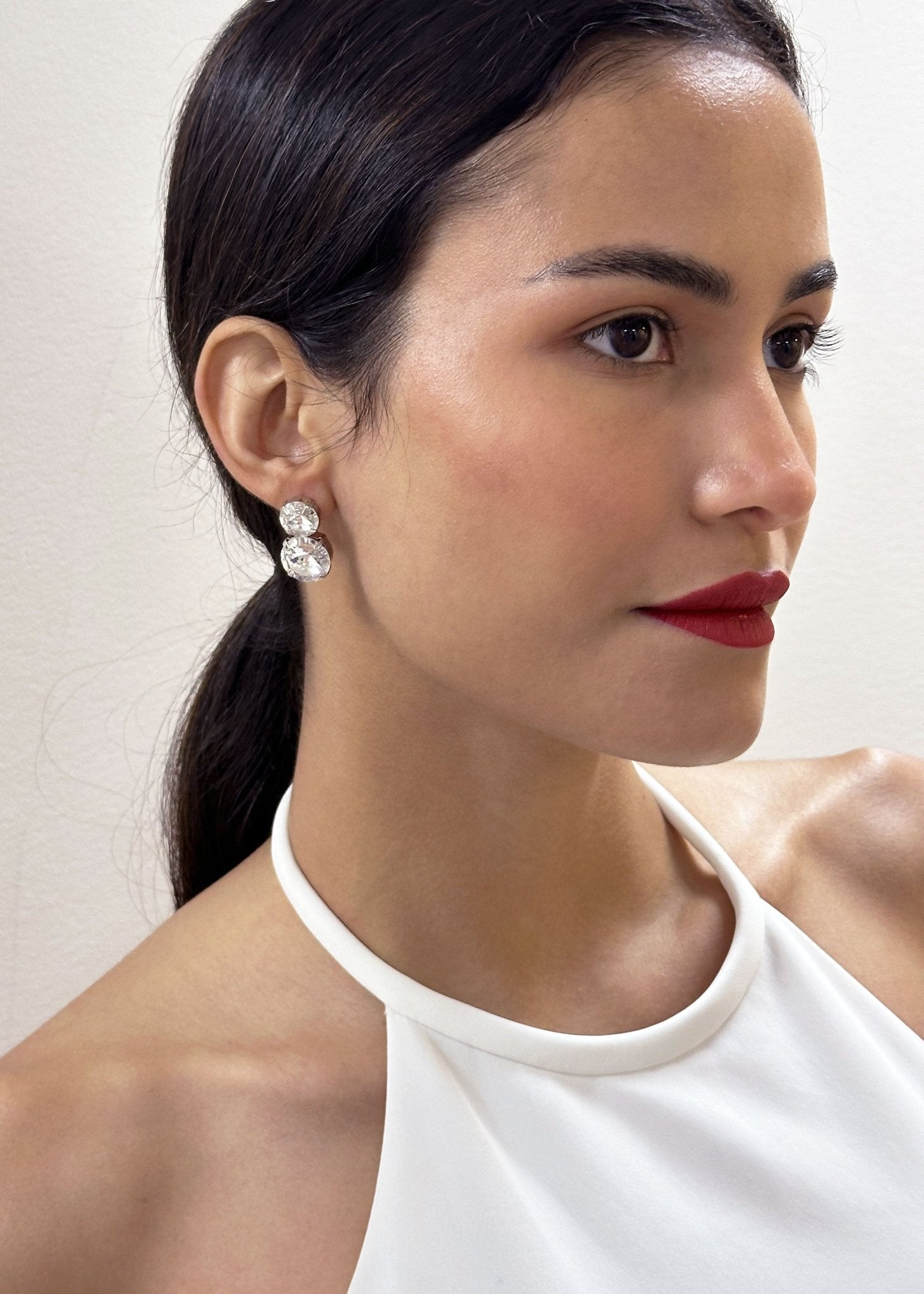 Elizabeth Bower Crystal Dublet Ohrstecker Rhodium Kristall