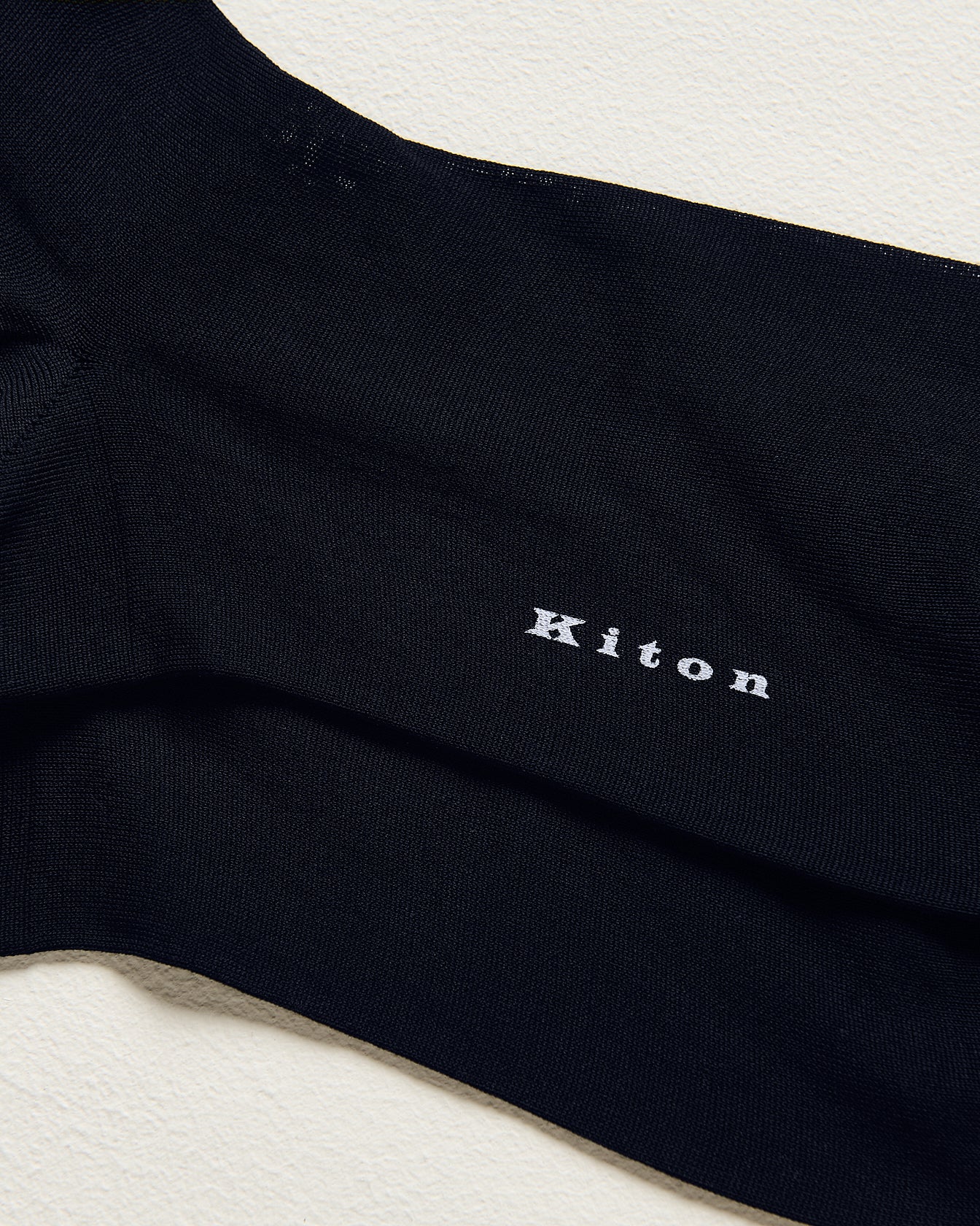 Kiton Navy Cotton Lange Socken Baumwolle Dunkelblau Business