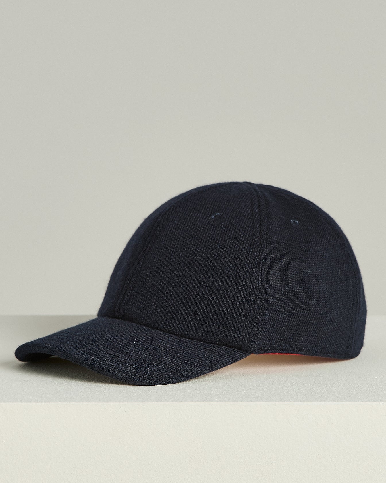 Kiton Baseball Cap Blau Kaschmir Seide Leder