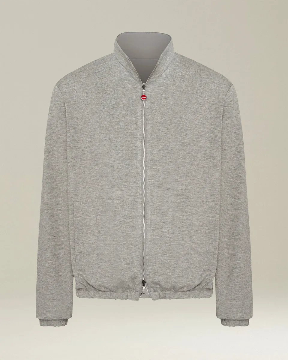 Kiton Outerwear Blouson Bomberjacke 50 Grau Wendbar