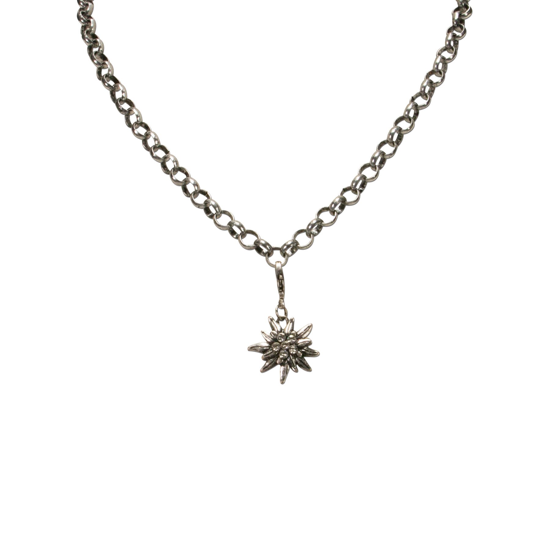 Alpenflüstern Anhänger Strass-Edelweiß klein antik-silber