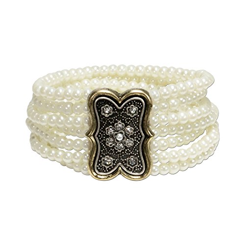 Alpenflüstern DAHEIM Minna DAB046 Perlen-Trachten-Armband schwarz-creme
