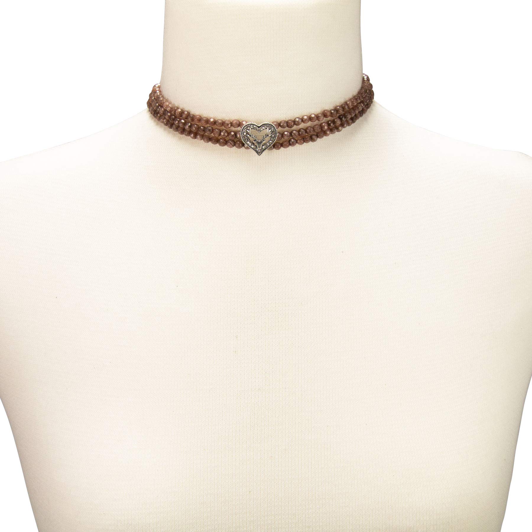 Alpenflüstern DAHEIM DHK262 Kropfkette braun Strassherz
