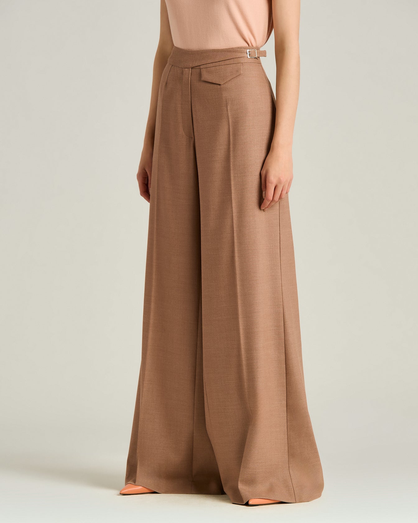 Kiton Tailored Hose Altrosa Gr. 38 Wolle Seide weit