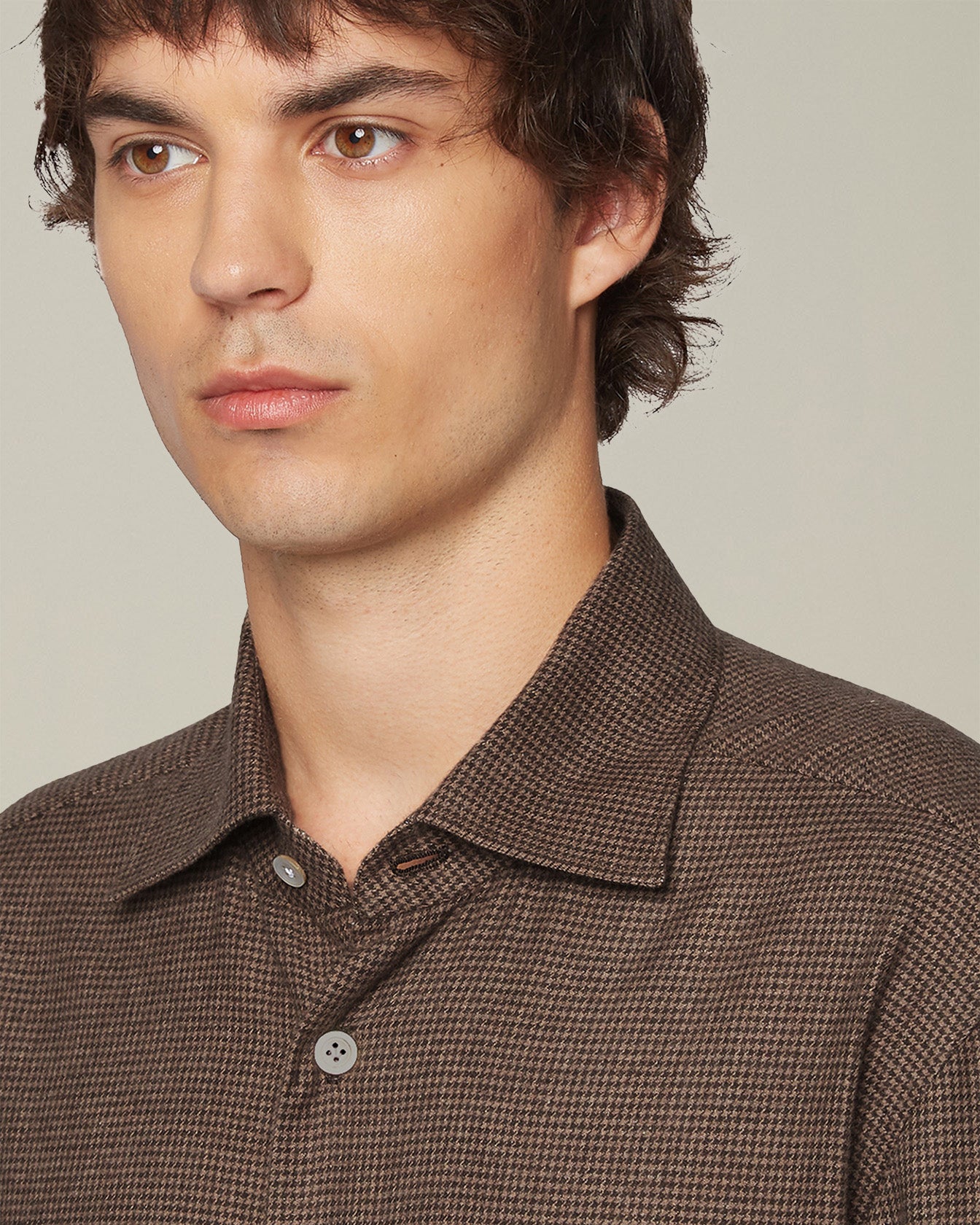 Kiton Nerano Flanellhemd Pepita Größe 40