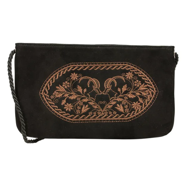 Alpenflüstern DAHEIM DTA070 Clutch Trachtentasche schwarz Steinbock