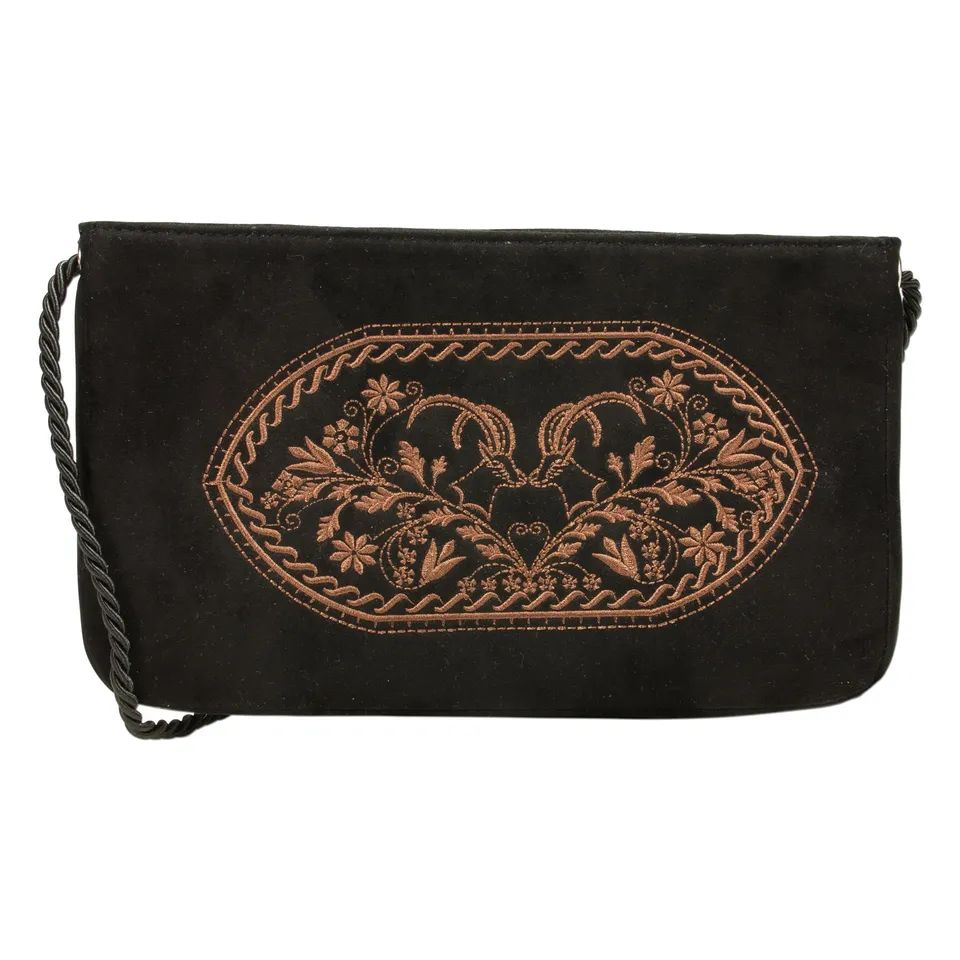 Alpenflüstern DAHEIM DTA070 Clutch Trachtentasche schwarz Steinbock