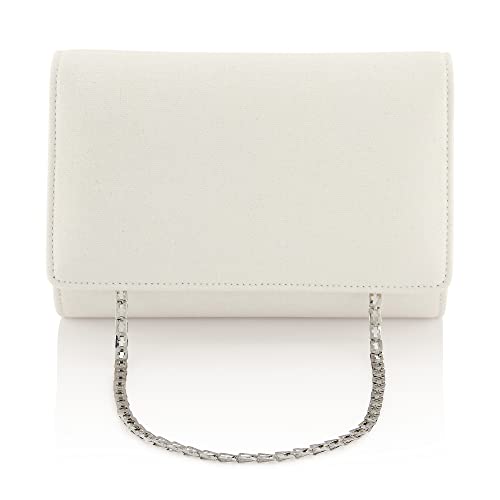 Rainbow Club Dafina Brauttasche Off-White Metallic mit Kette