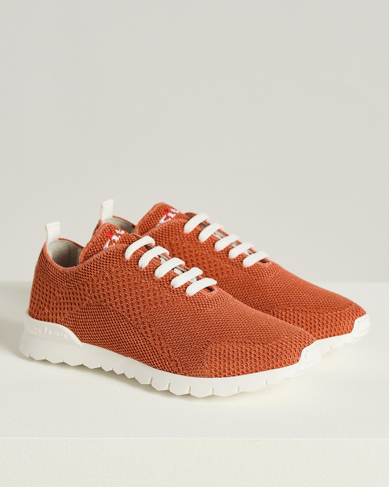 Kiton Shoes Fits Sneaker Orange Baumwolle 38