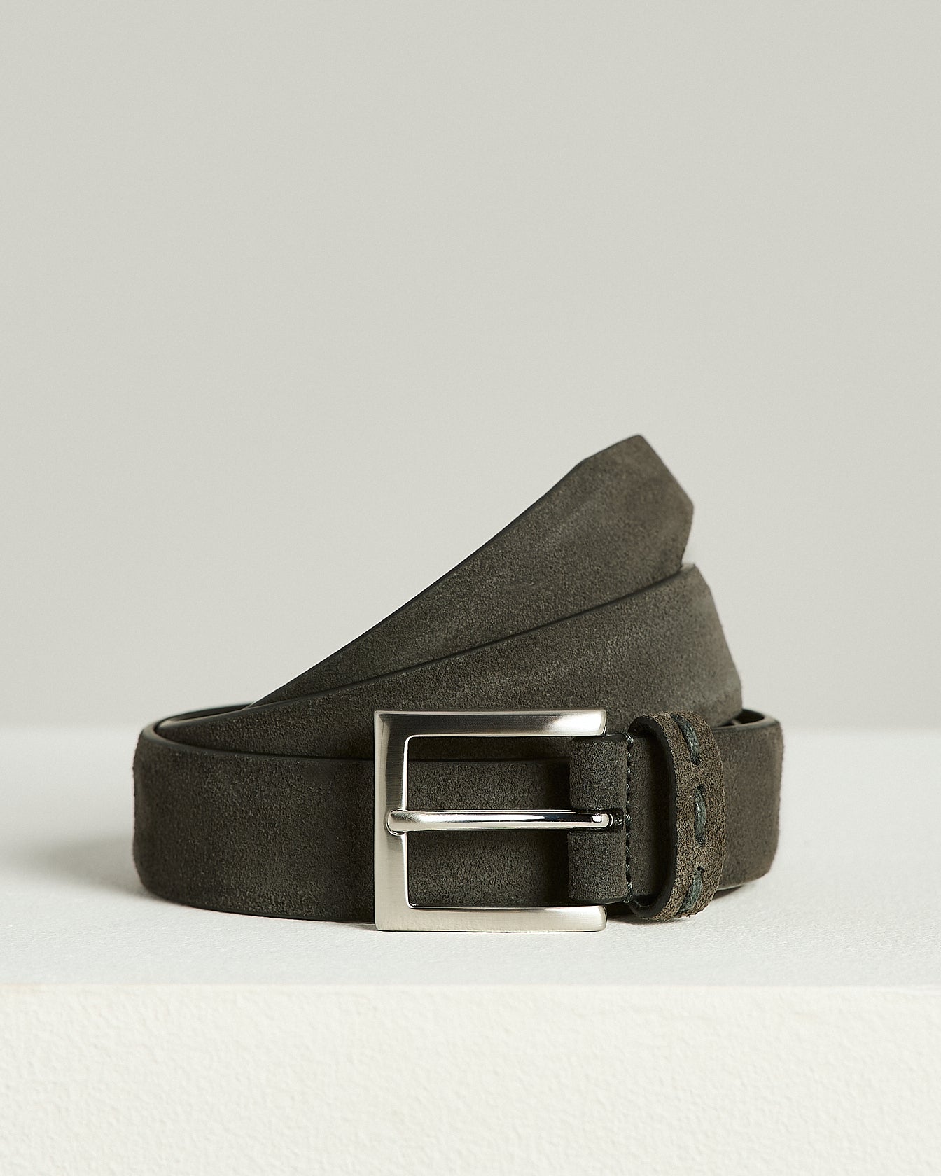 Kiton Belts Grey Suede Calfskin Gürtel Grau Wildleder 95