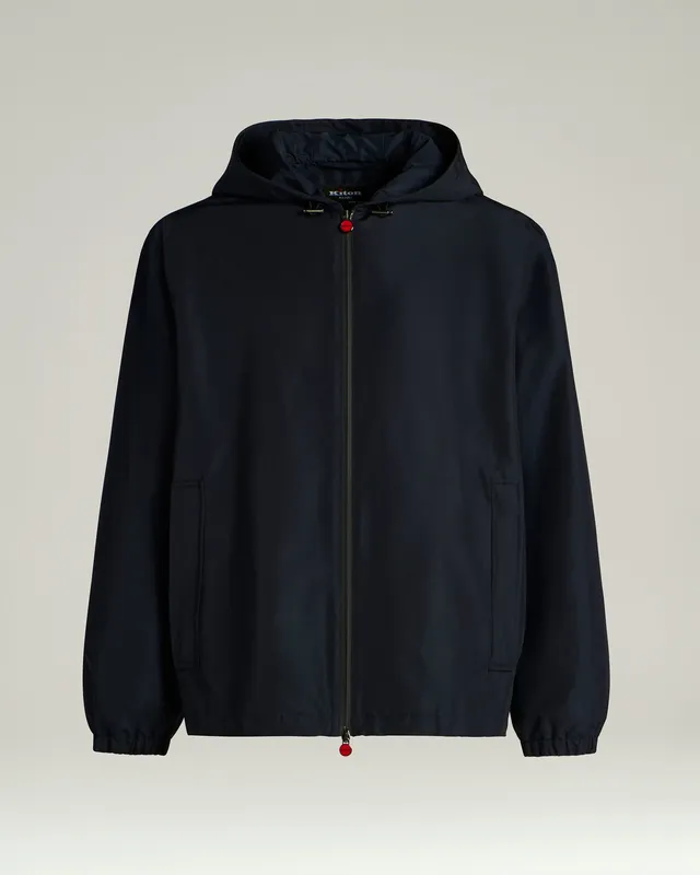 Kiton Outerwear Kapuzenjacke Gr. 50 navy leicht
