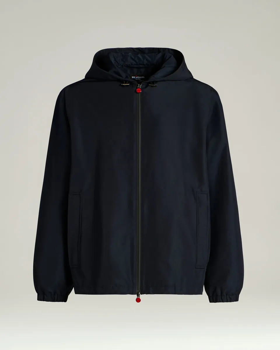 Kiton Outerwear Kapuzenjacke Gr. 50 navy leicht