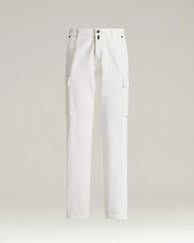 Kiton Stretch Baumwoll Hose Weiß 34 Regular