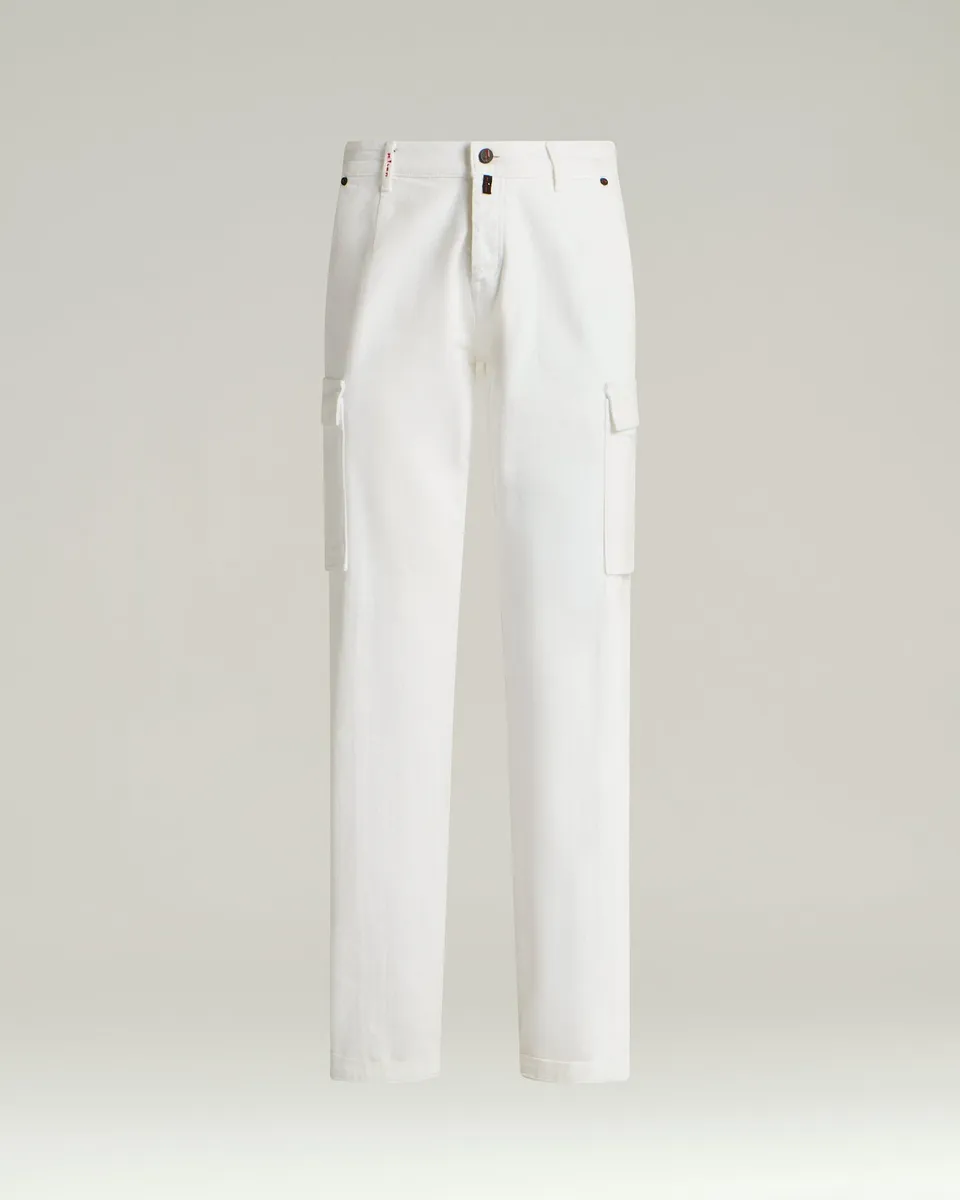 Kiton Stretch Baumwoll Hose Weiß 34 Regular