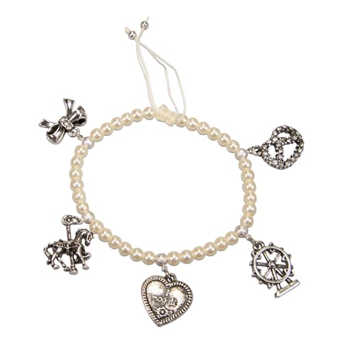 Alpenflüstern Oktoberfest DAB094 Perlenarmband creme-weiß Charm
