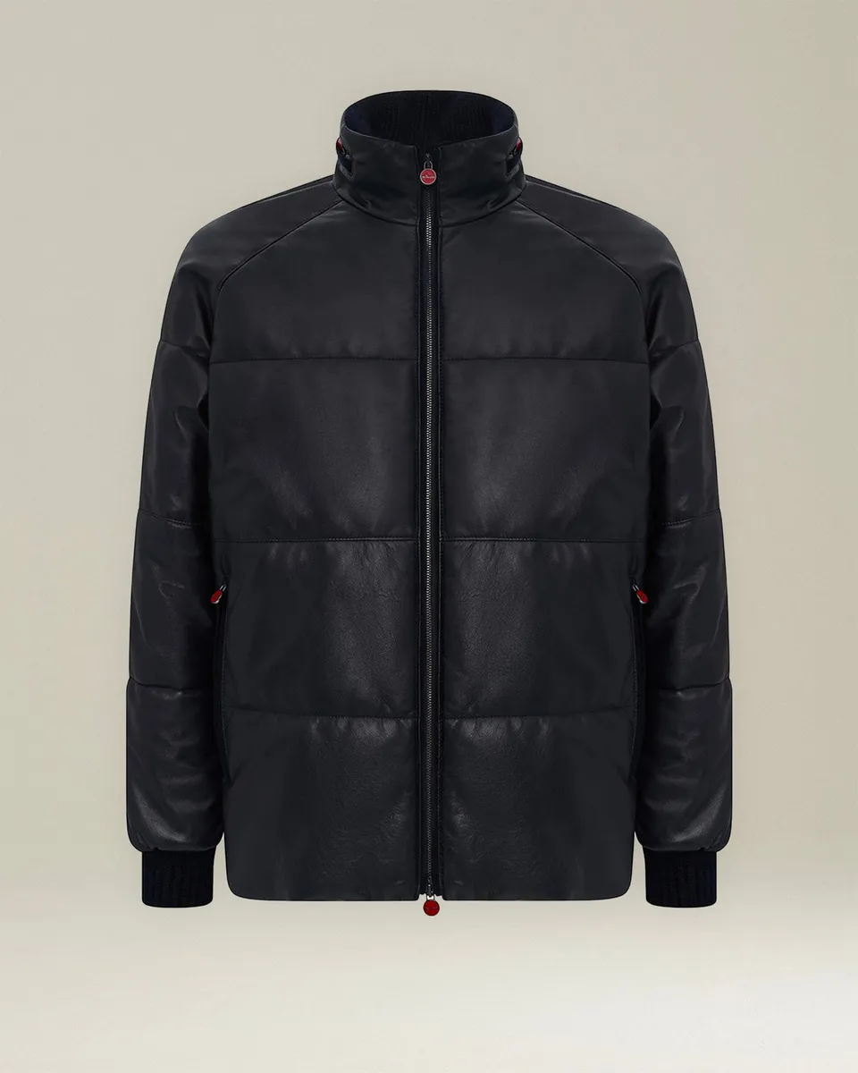 Kiton Outerwear Steppjacke Nappa Lederjacke Herren