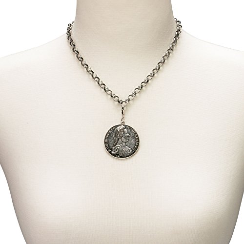 Alpenflüstern DAHEIM AAH103 Trachten-Anhänger Münze groß antik-silber