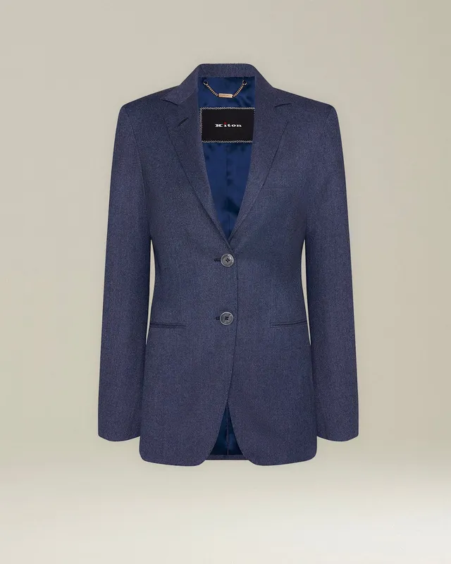 Kiton Single-Breasted Wool Cashmere Blazer Damen