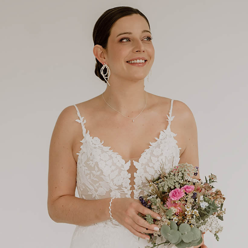 Perlenbräute Belina Armreif Hochzeit Gold kleine Perlen