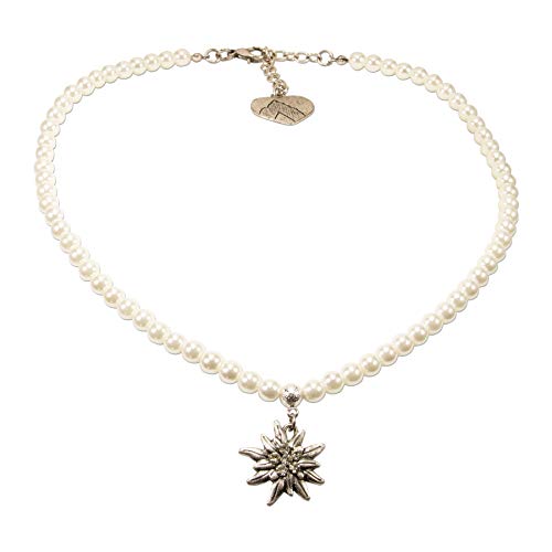 Alpenflüstern DAHEIM SET038 Trachtenset Perlen Strass-Edelweiss