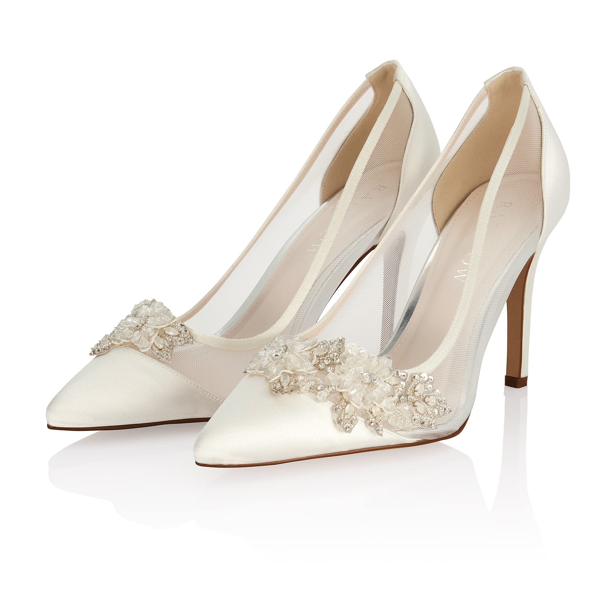 Rainbow Club Embellished Tammi Pumps Ivory Satin Strass