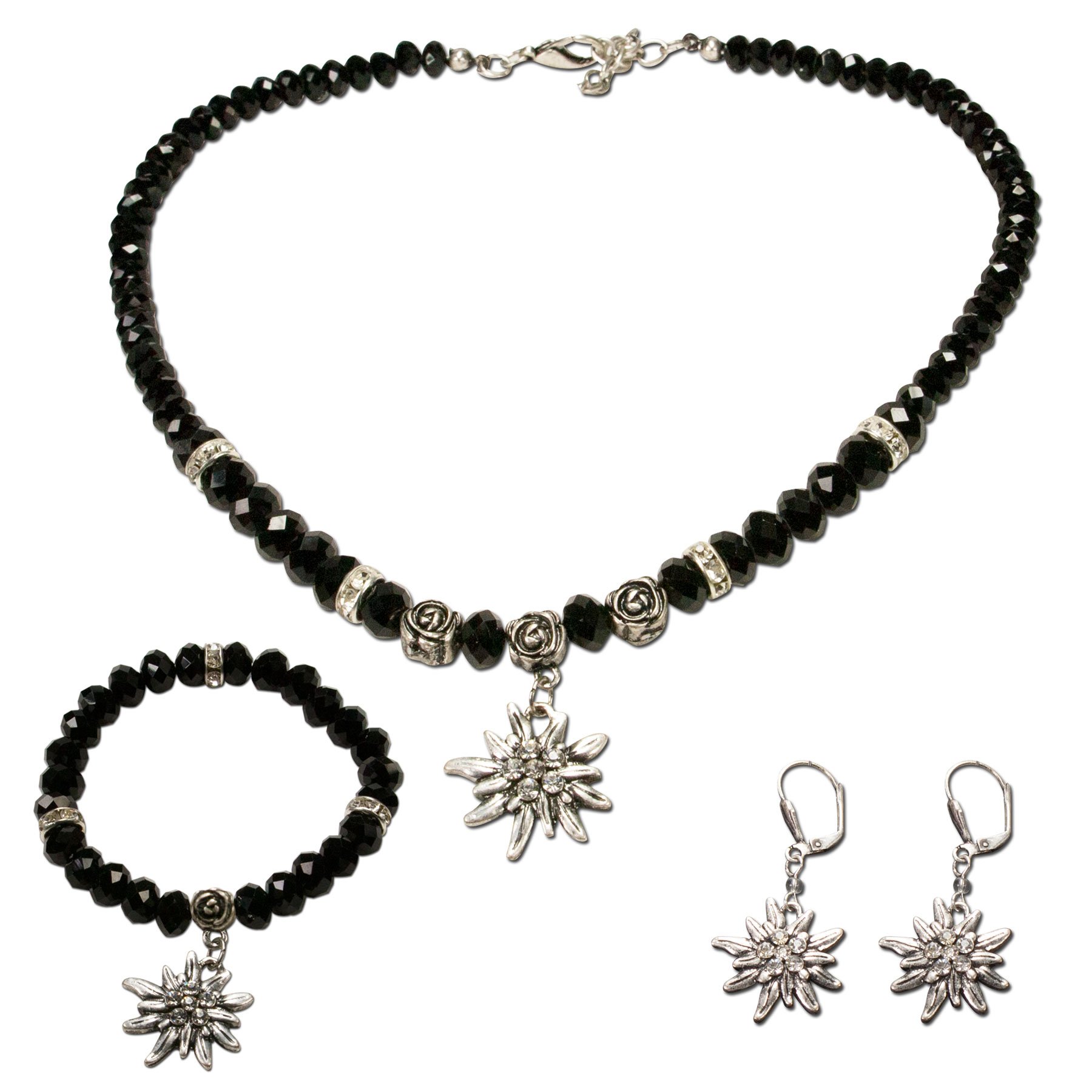 Alpenflüstern DAHEIM SET024 Schmuck-Set rosa Edelweiß
