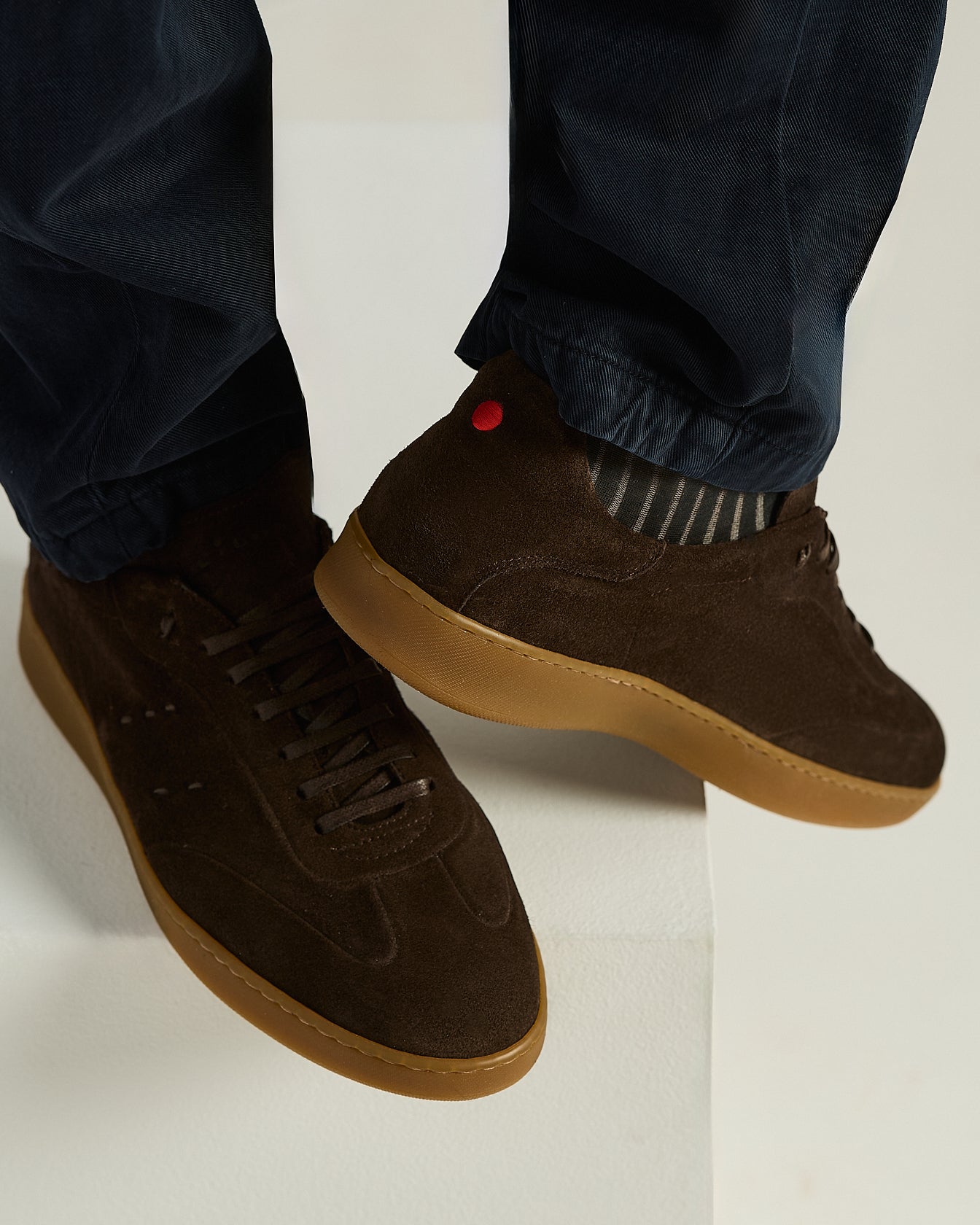 Kiton Shoes Suede Sneaker Dunkelbraun Gr. 43 perforiert