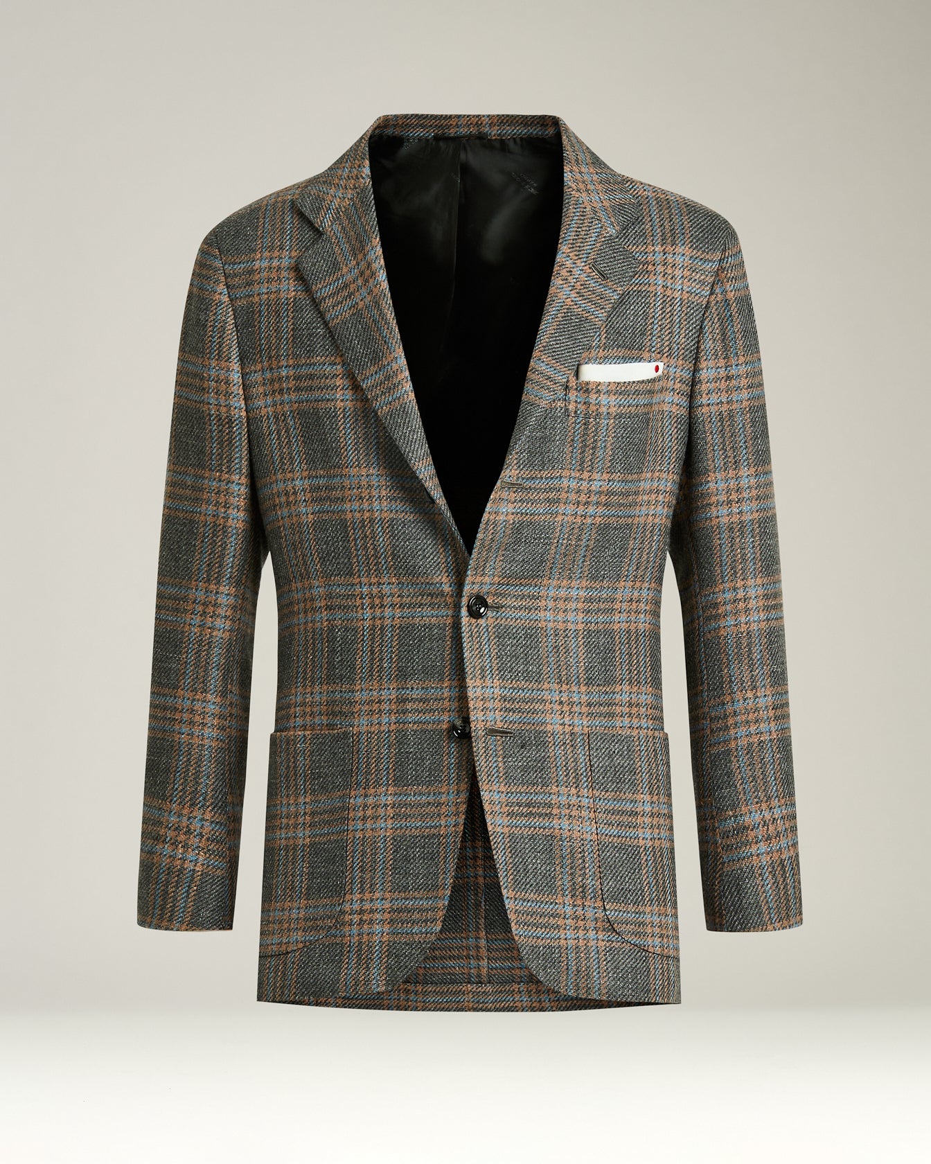 Kiton Sakko Prince of Wales grau Kaschmir einreihig