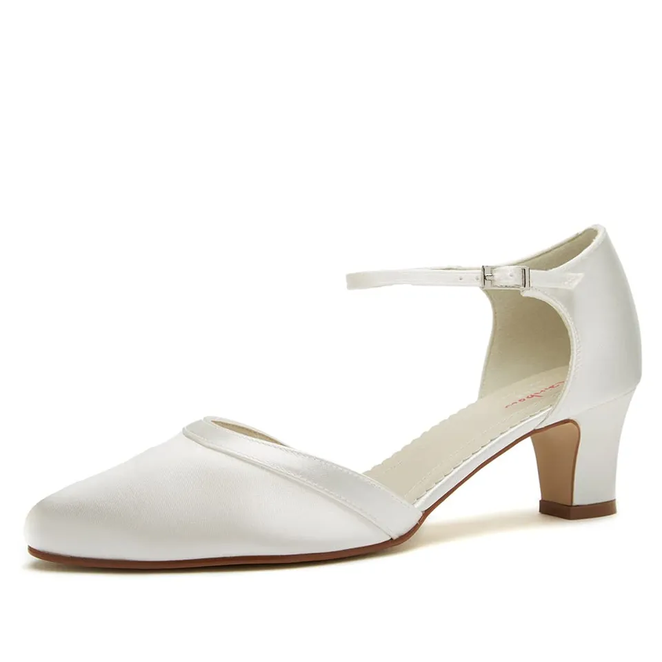 Rainbow Club Anika Pumps Brautschuhe Ivory Satin 5 cm