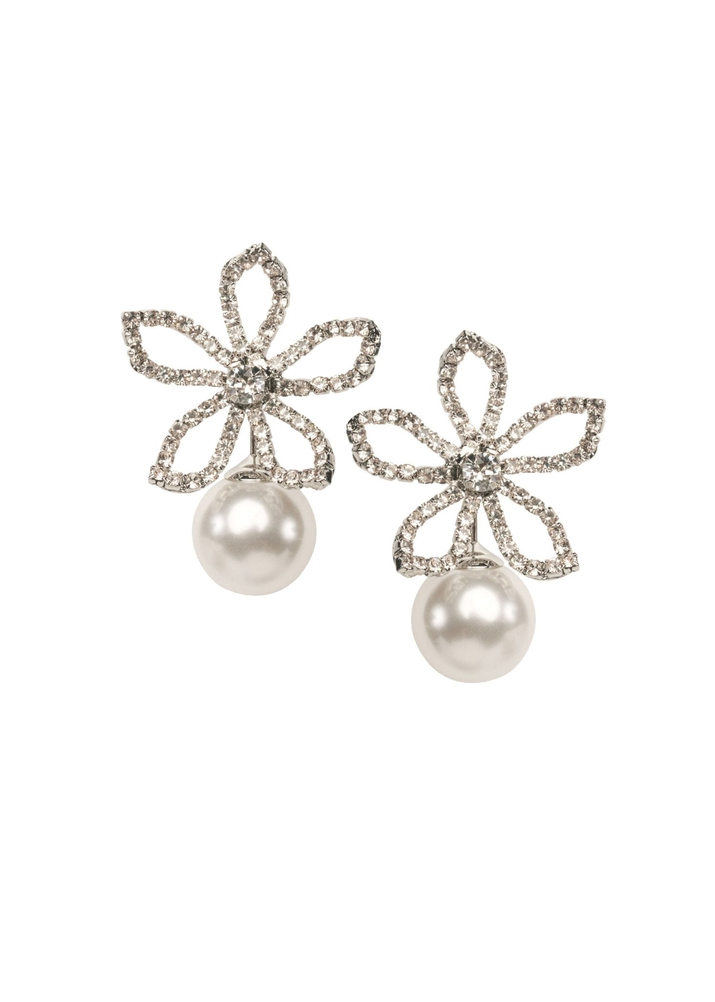 Elizabeth Bower Pavet Duet Floral Stud Ohrstecker Gold Perle