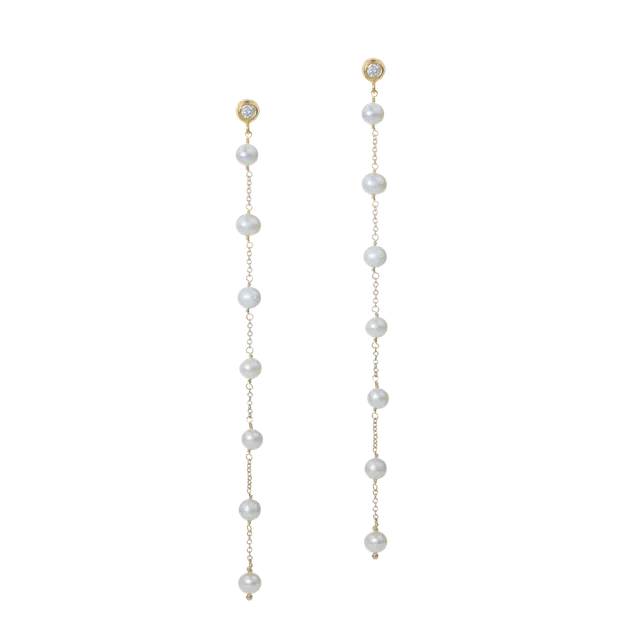 Juvelan Samantha Ohrringe Silber 12 cm Perlen lang