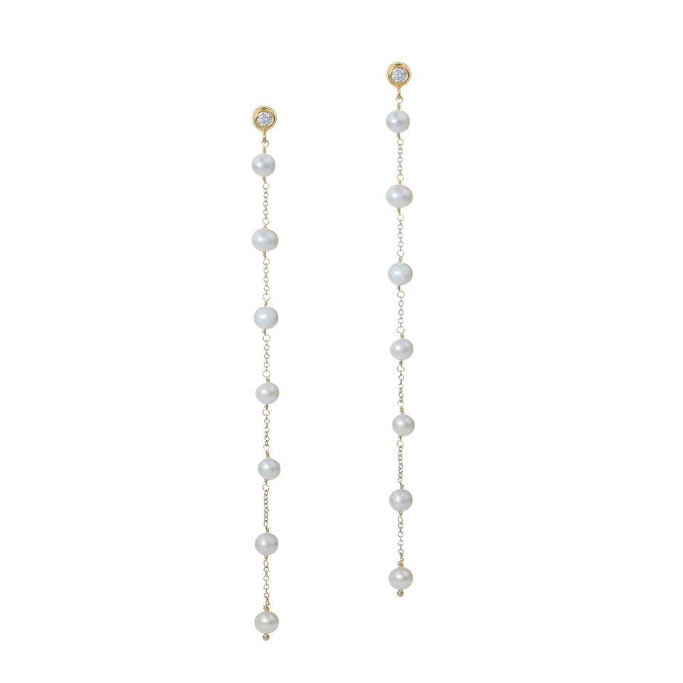 Juvelan Samantha Ohrringe Silber 12 cm Perlen lang