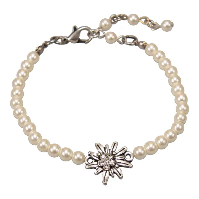 Alpenflüstern DAHEIM DAB074 Perlen-Trachtenarmband creme-weiß
