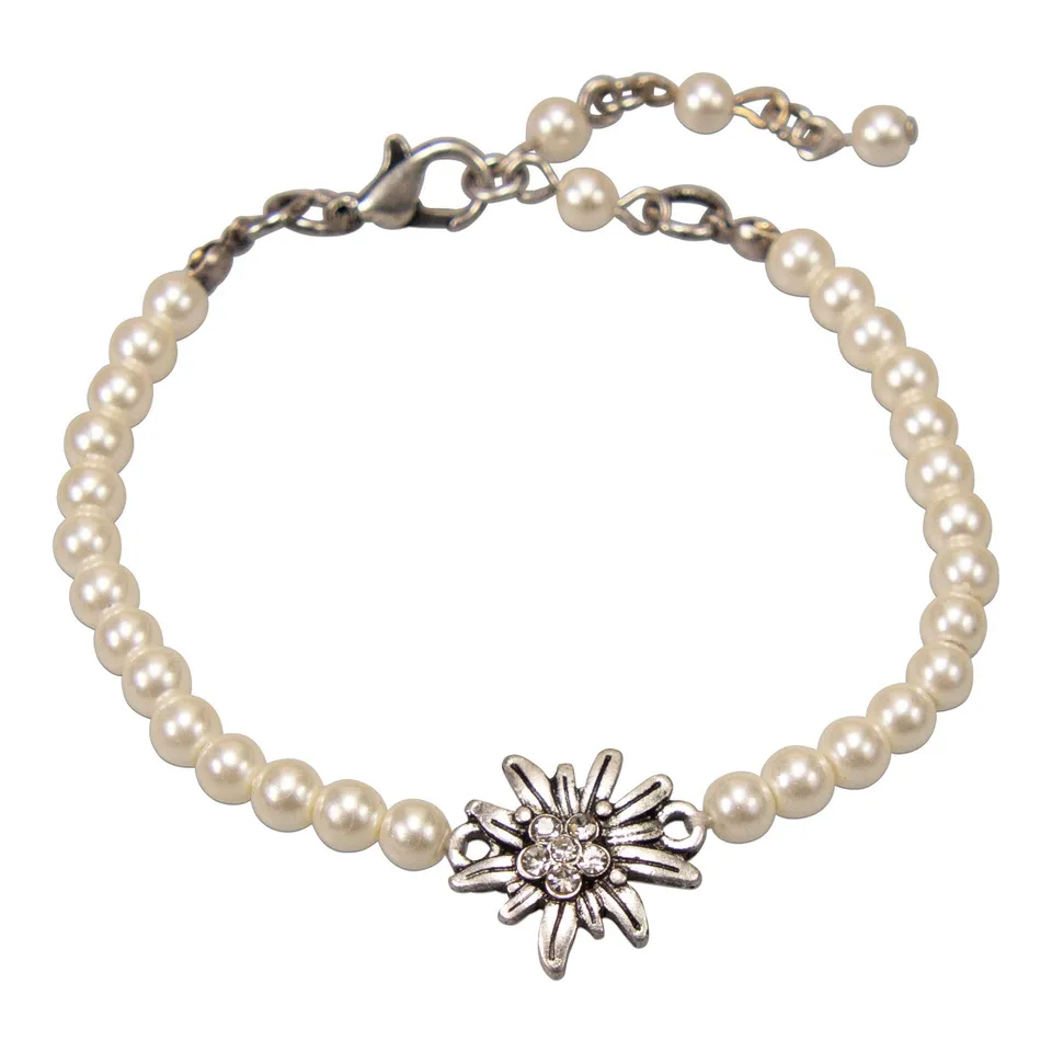 Alpenflüstern DAHEIM DAB074 Perlen-Trachtenarmband creme-weiß