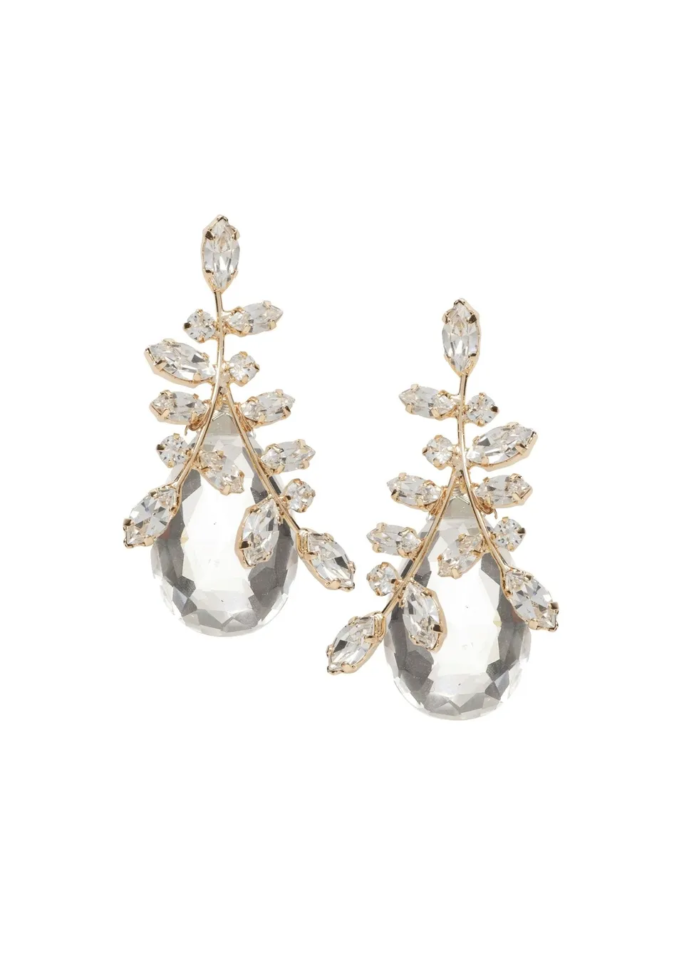 Elizabeth Bower Crystalla Dew Drop Hängeohrringe Rhodium