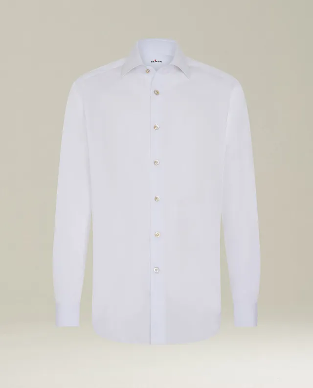 Kiton Shirts Hemd Weiß Baumwolle French Collar