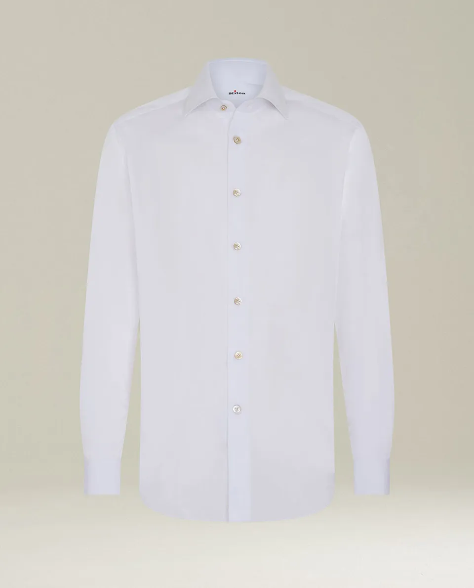 Kiton Shirts Hemd Weiß Baumwolle French Collar