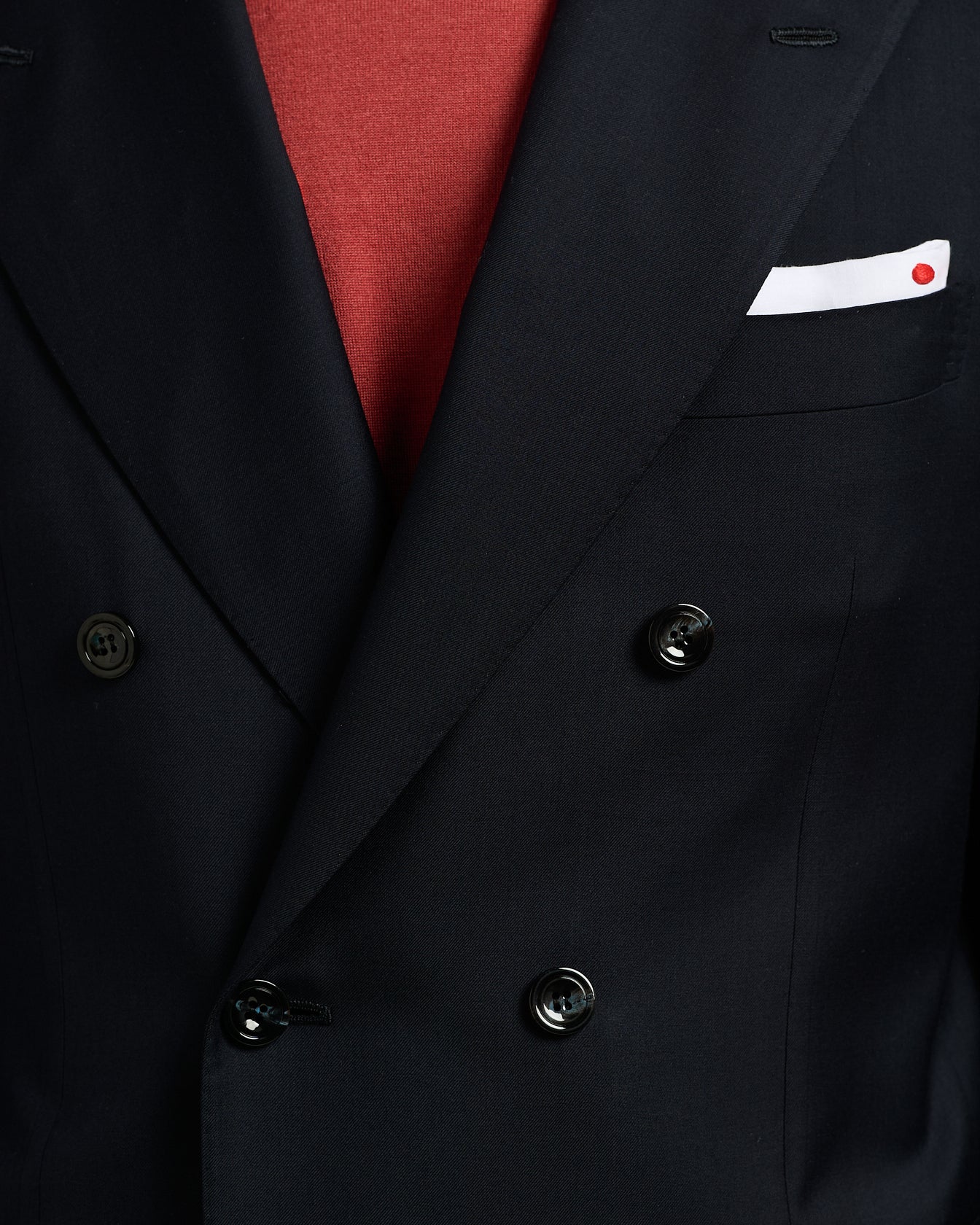 Kiton Suits Monochrome Zweireiher Anzug Wolle Blau Gr. 50