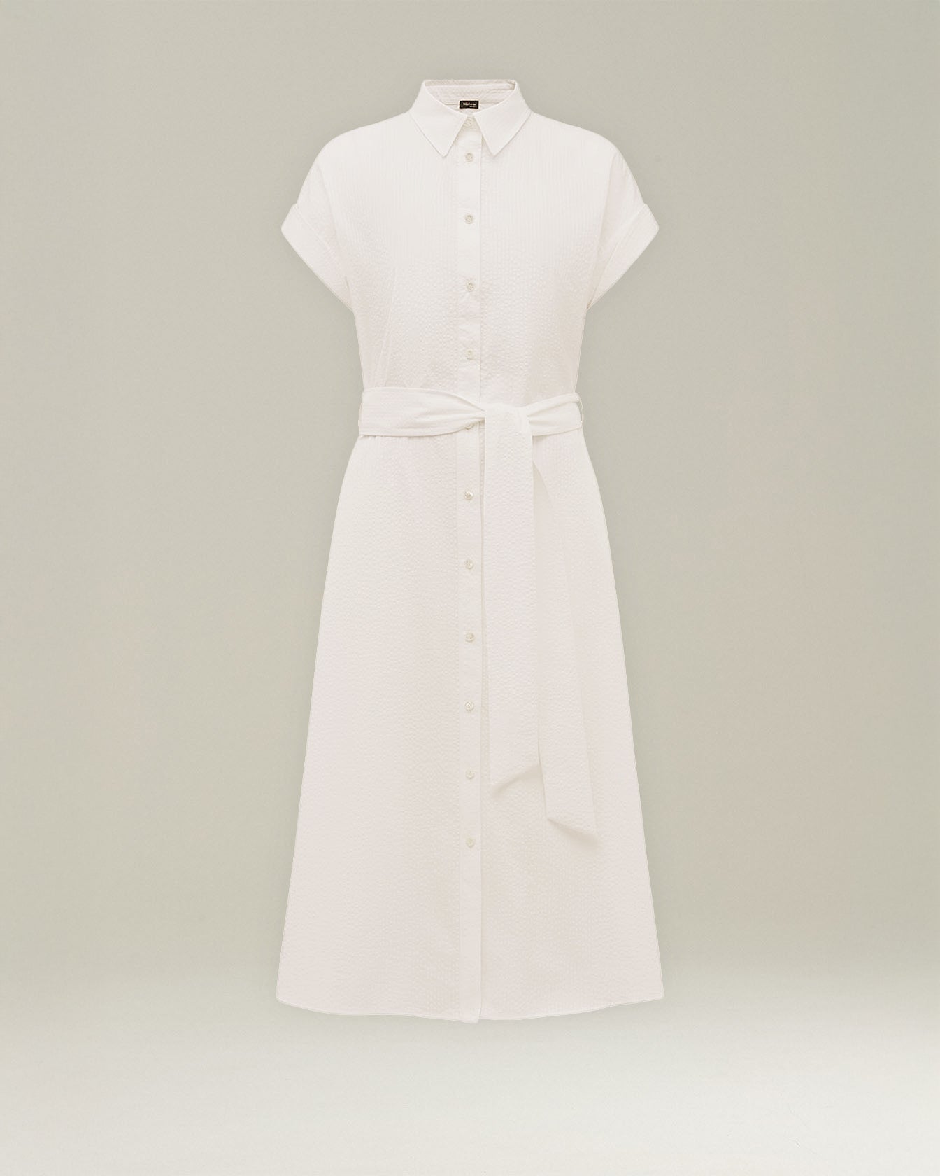 Kiton Dresses Cotton Day Dress Kleid Baumwolle Gürtel