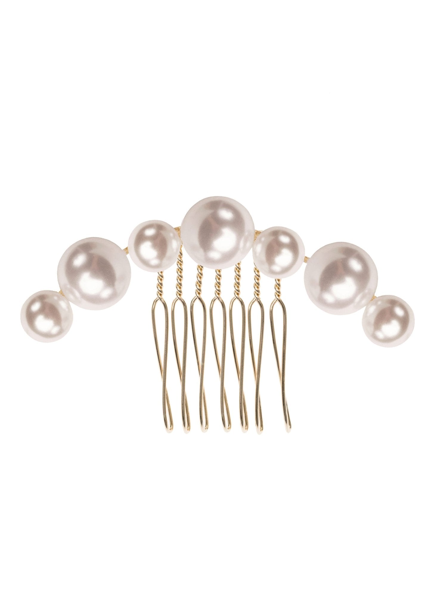 Elizabeth Bower Pearl Dublet Perlenhaarkamm Rhodium 77mm