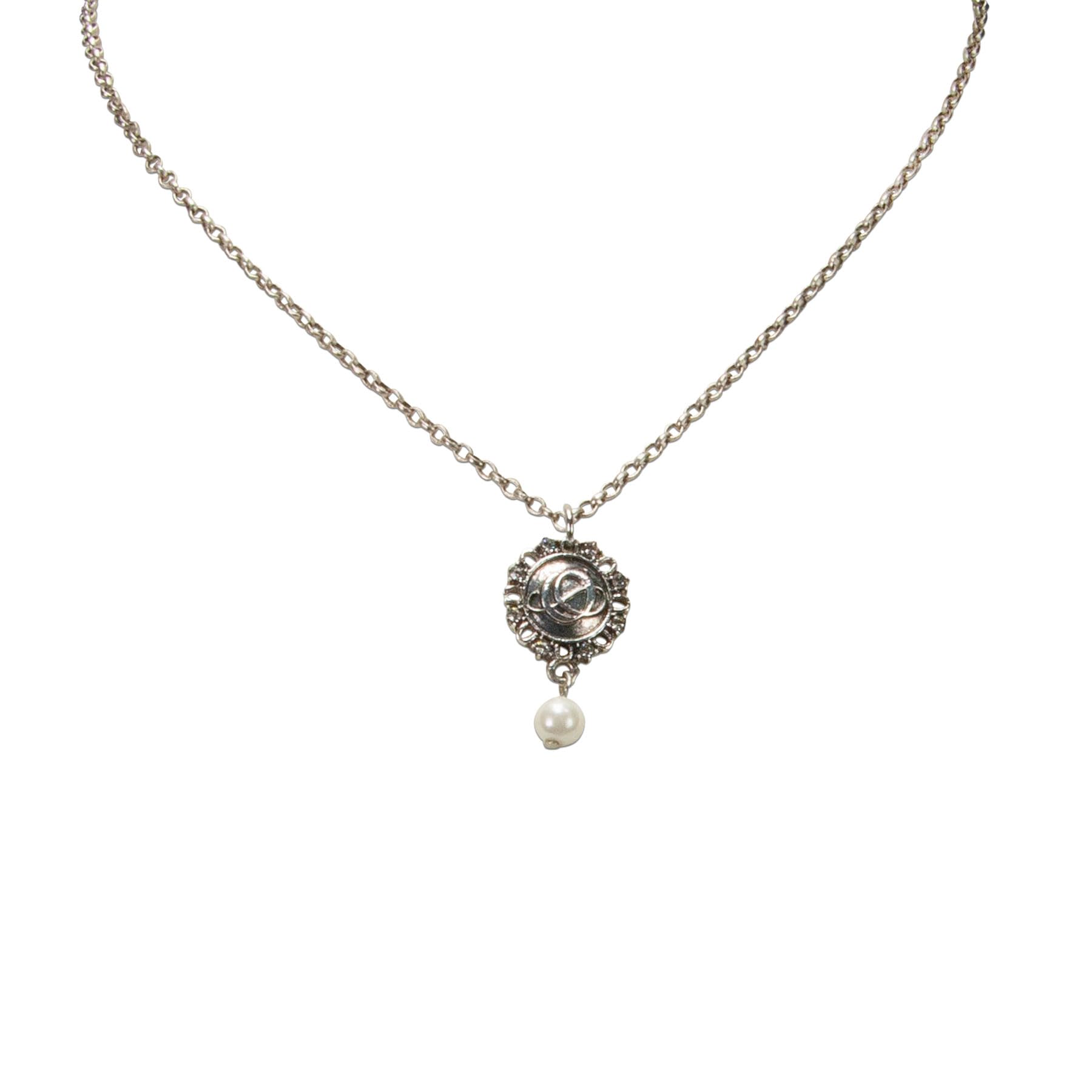 Alpenflüstern Oktoberfest DHK348 Trachtenkette antik-silber Perle