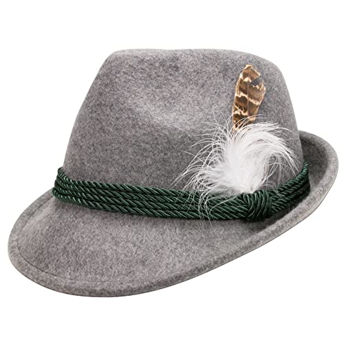 Alpenflüstern DAHEIM ADV02500M09 Trachten-Filzhut grau Medium 56/57