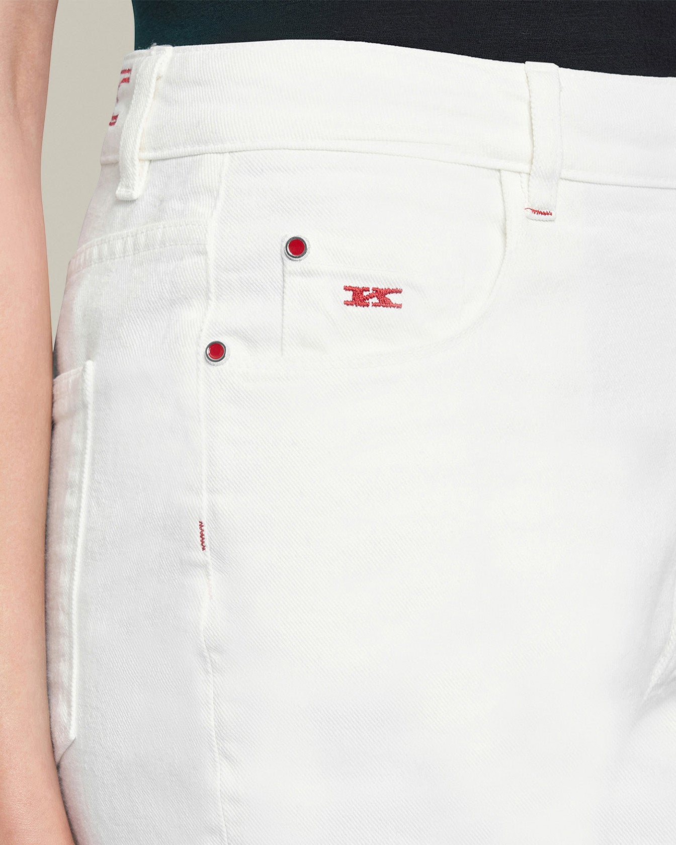 Kiton Trousers Cotton Jeans Hose Weiß Größe 46