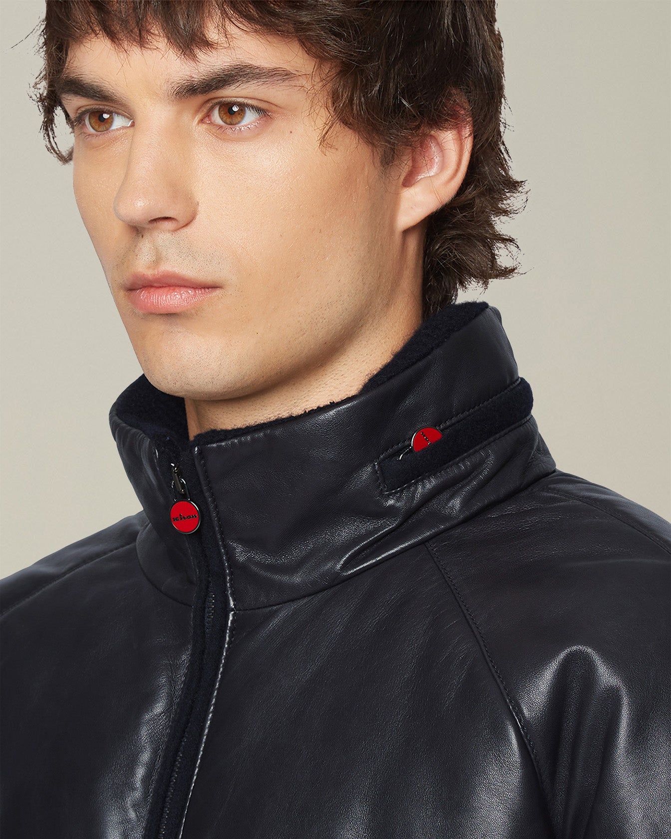 Kiton Outerwear Steppjacke Nappa Lederjacke Herren