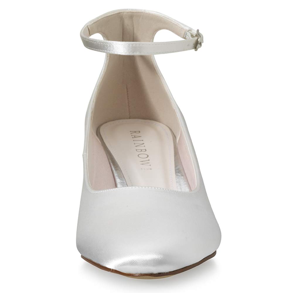 Rainbow Club Timeless Kamilla Ivory Satin Pumps 5 cm Blockabsatz